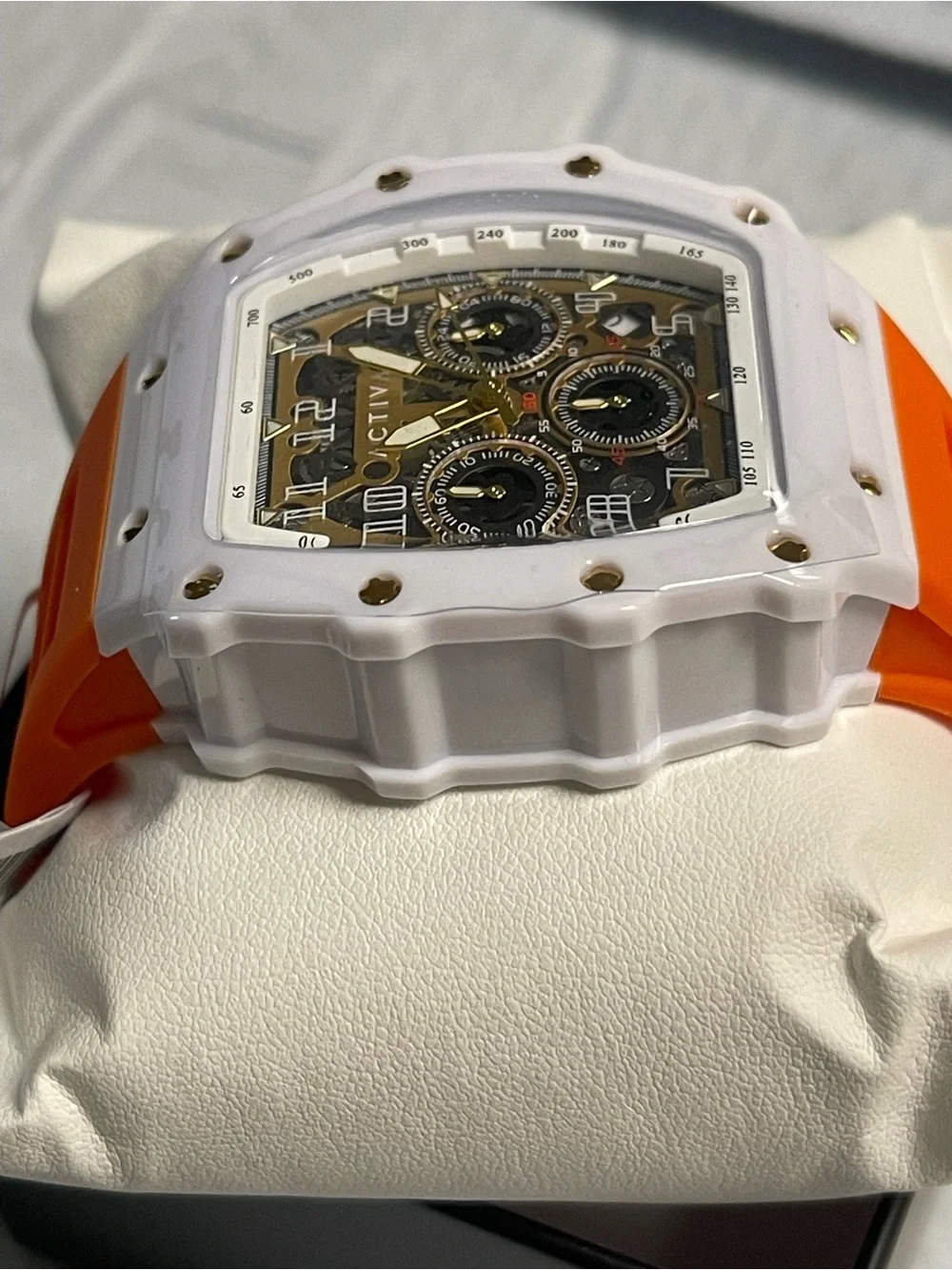 Activa Fury X Invicta Men's Watch w/ Skeleton Dial - 44.3mm, Orange & white New